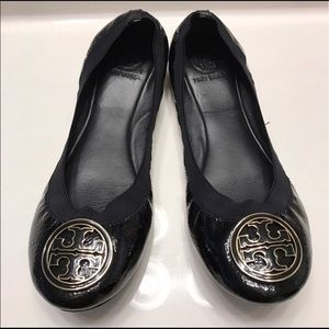 Tory Burch Black Patent Caroline Ballet Flats